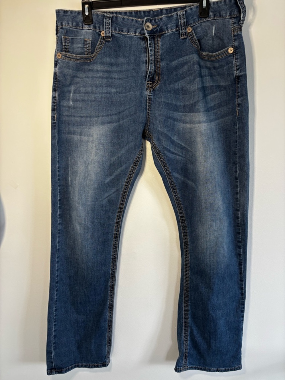 Seven7 Women's Straight Jeans in Faded Blue